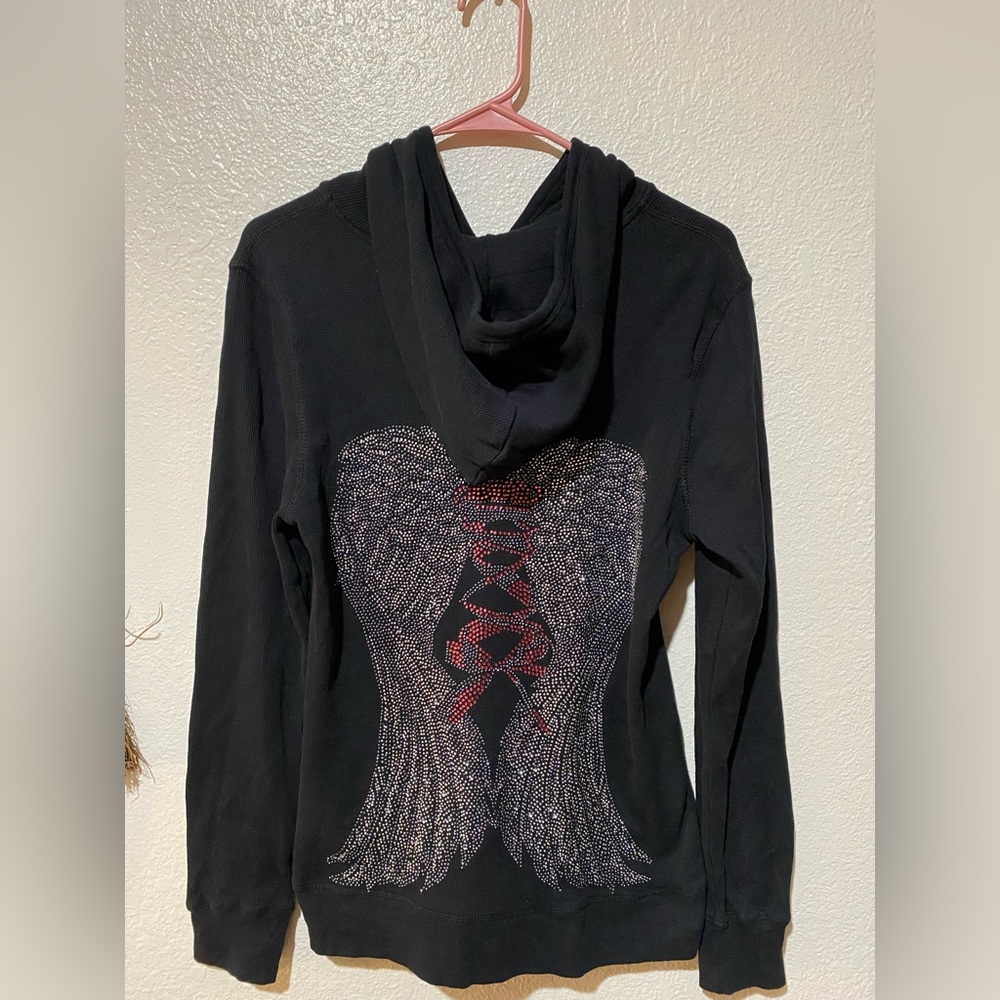 Y2K Angel Wings Bling hoodie